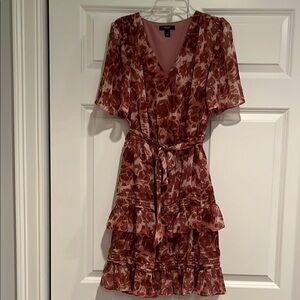 Floral V-Neck Ruffle Dress